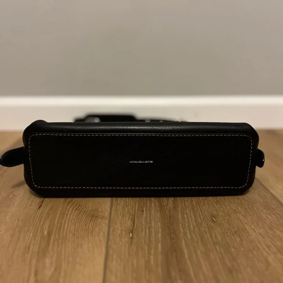 Coach Black Pebbled Leather Shoulder Bag with Silver Hardware - Picture 5 of 8